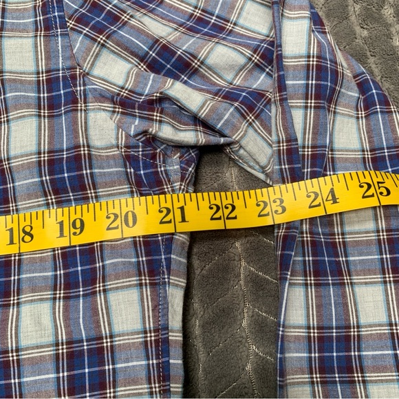 Bonobos Shirt Mens Large Blue Maroon Long Sleeve Button Down Plaid Slim Fit - Picture 9 of 10